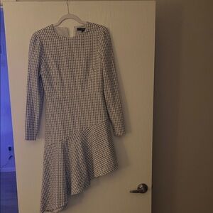 Chic Long Sleeve Checkered Dress